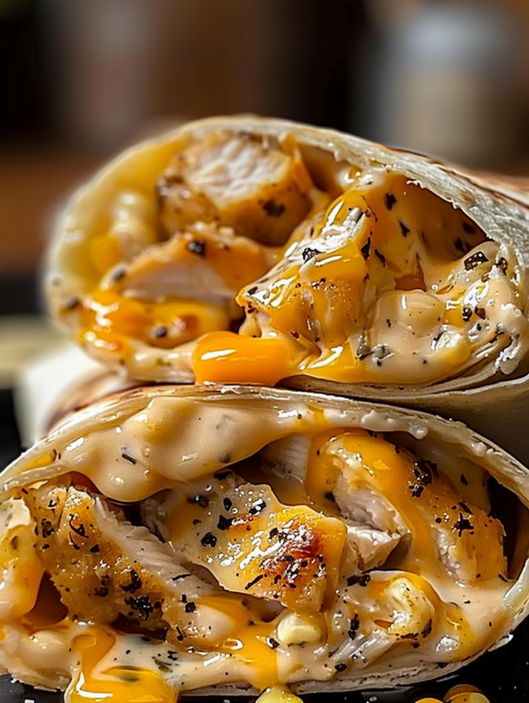 Cheesy Garlic Chicken Wraps