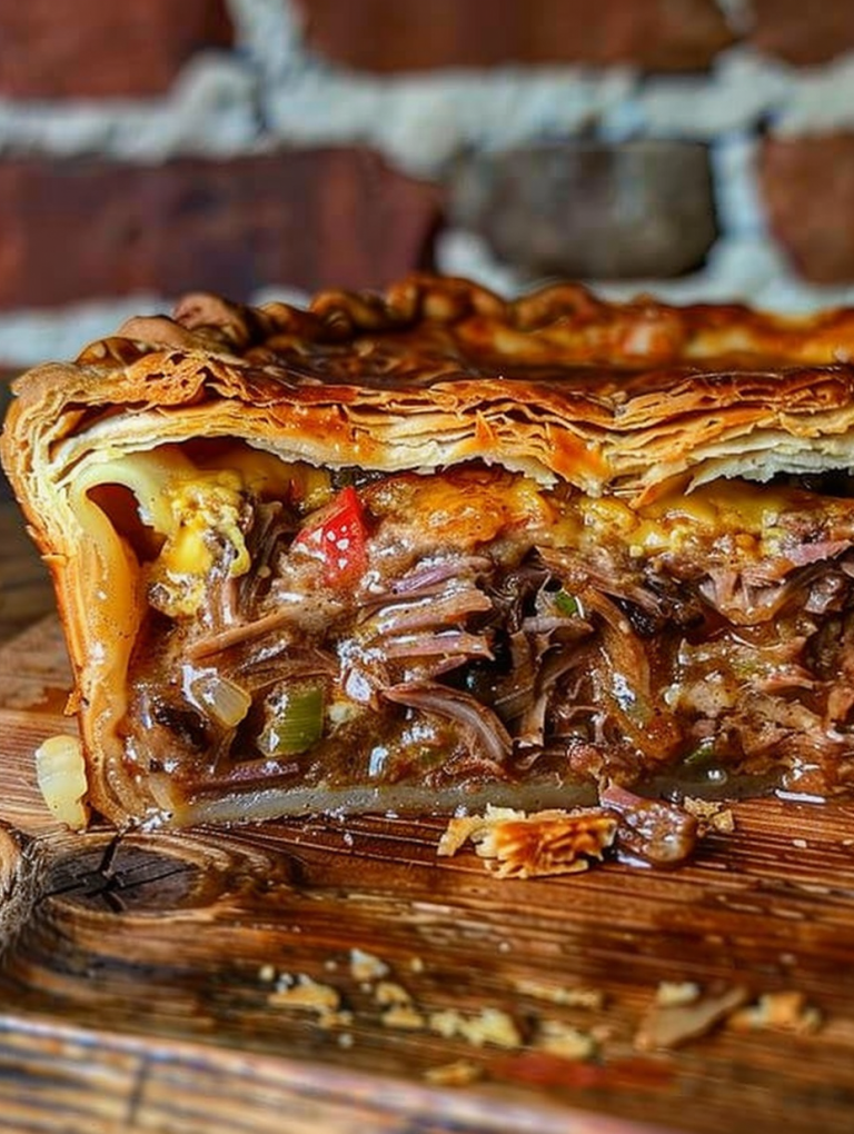 Brisket Pot Pie with Cheddar and Monterey Jack