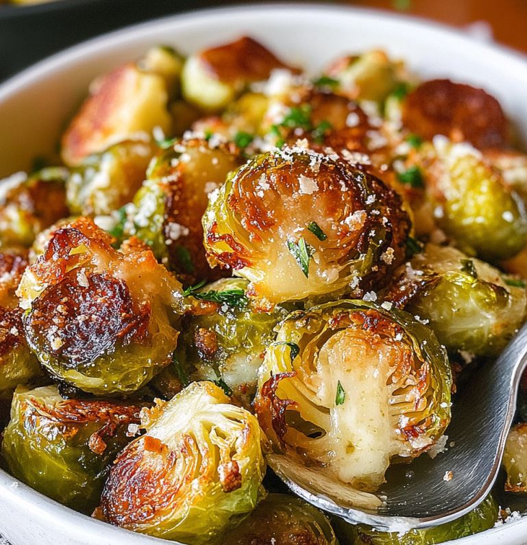 Garlic Roasted Brussels Sprouts – Crispy, Savory & So Addictive!