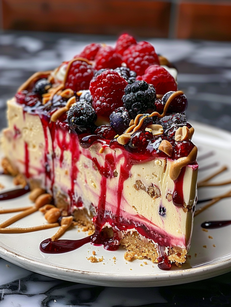 Peanut Butter & Jelly Cheesecake – A Nostalgic Twist on a Classic Dessert