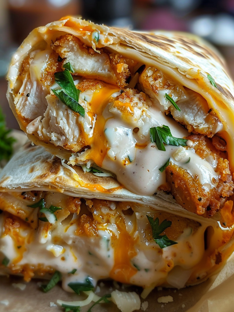 Cheesy Garlic Chicken Wraps – Crispy, Flavor-Packed, & Irresistible