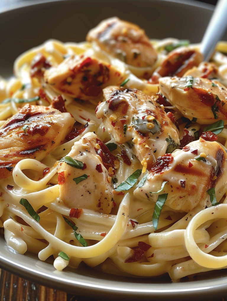 🍝 Creamy Sun-Dried Tomato Chicken Pasta 🌿