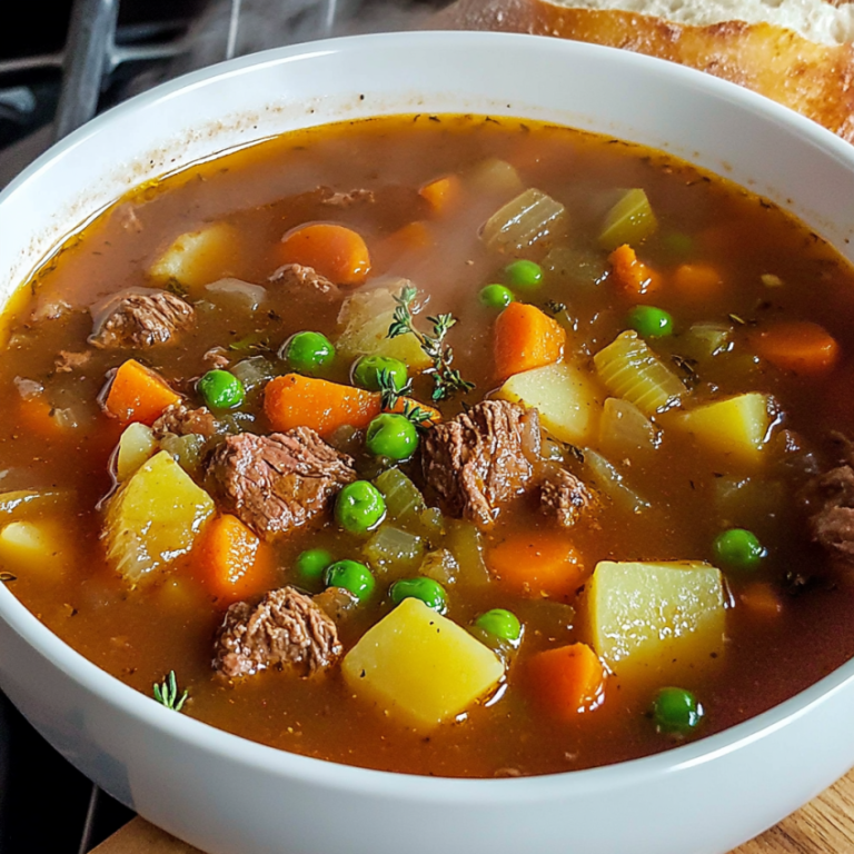 Hearty Vegetable Beef Soup – A Comforting, Flavor-Packed Classic!